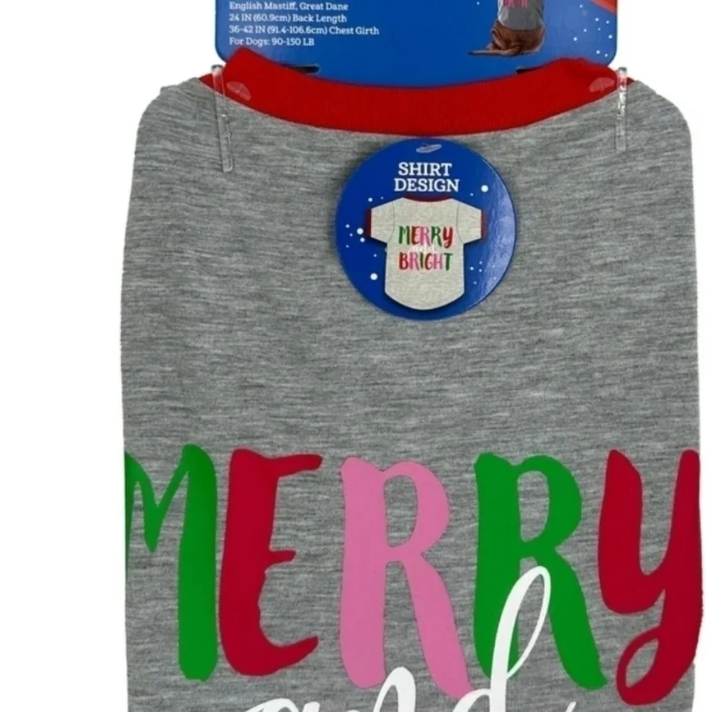 NWT Vibrant Life Holiday Merry and Bright Dog T-Shirt Size Small